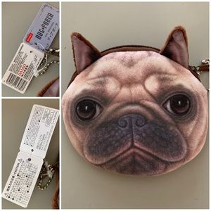 🔥5/$20🔥 “Daiso” French Bulldog Face Coin Purse NWT